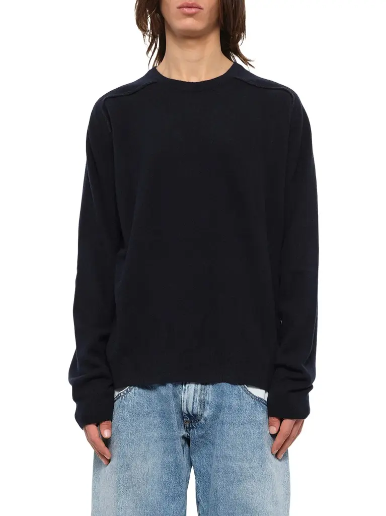 Maison Margiela Lambswool Sweater in Navy/dark Grey