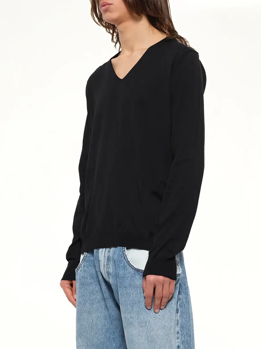 Maison Margiela V-neck Knit Sweater | Thumbnail 3 Maison Margiela V-neck Knit Sweater | Thumbnail 3