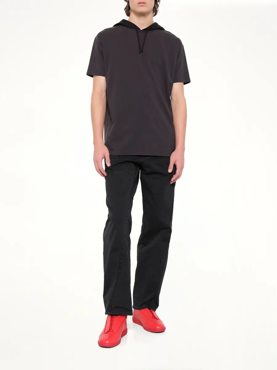 Maison Margiela Hooded T-shirt in Washed Black | Thumbnail 4