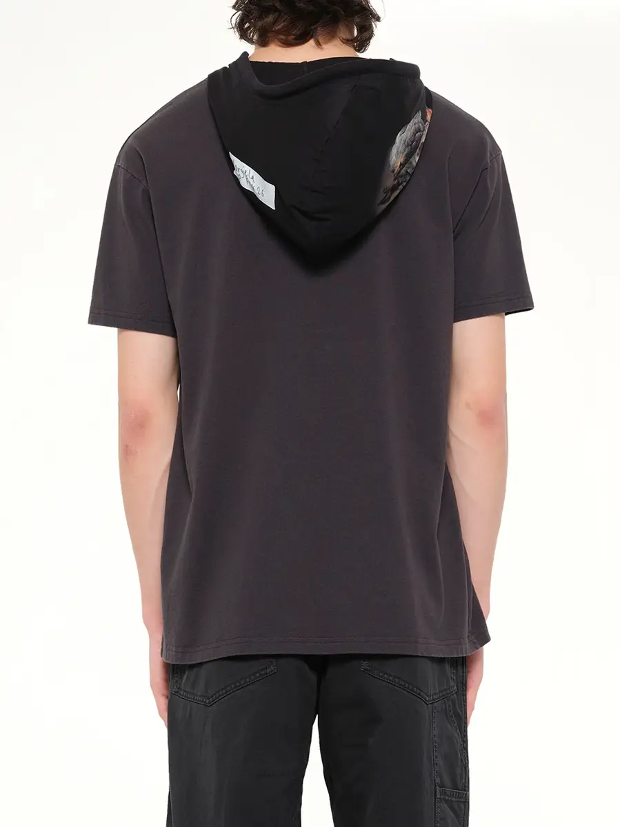 Maison Margiela Hooded T-shirt in Washed Black | Thumbnail 5