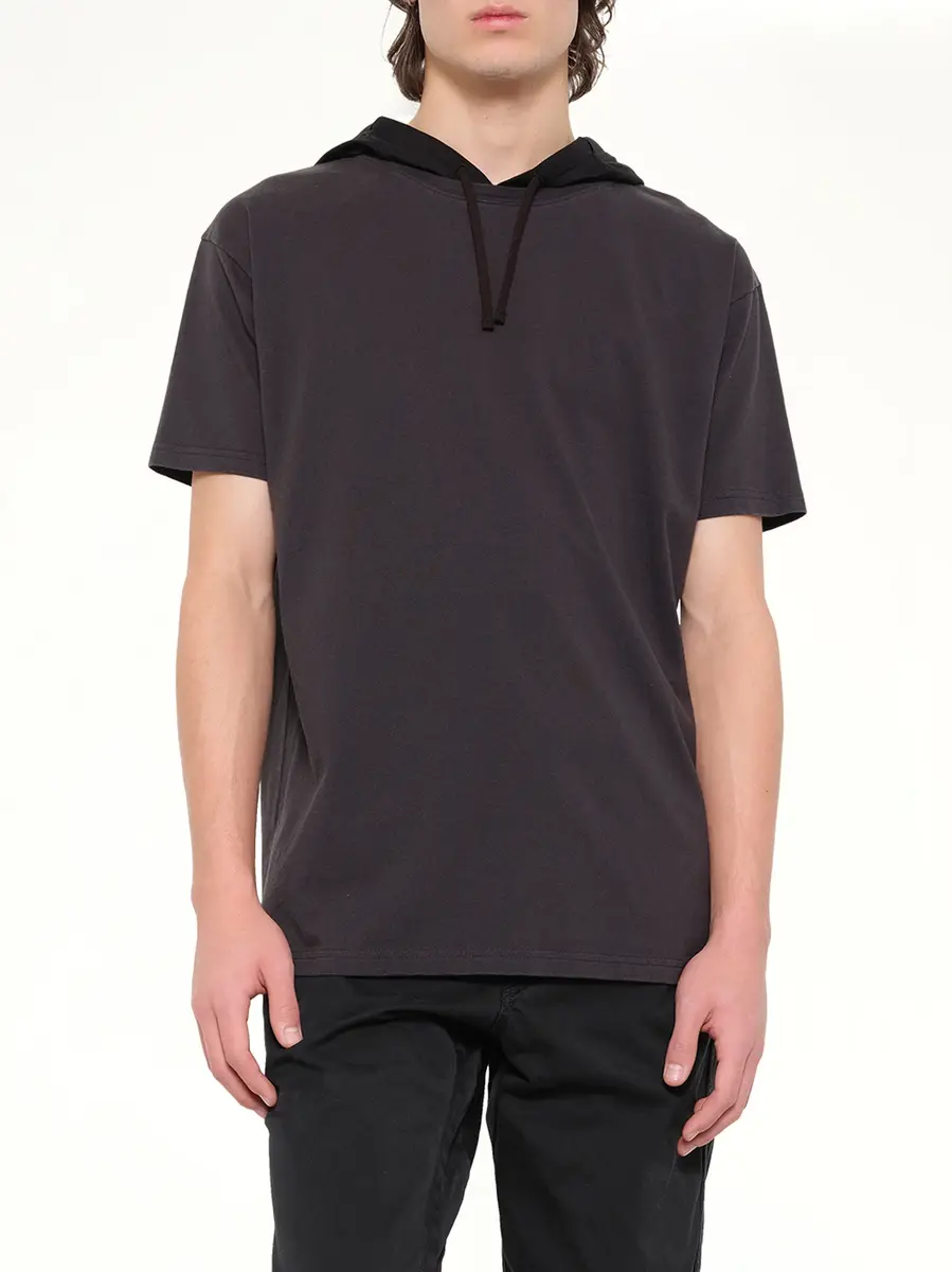 Maison Margiela Hooded T-shirt in Washed Black | Thumbnail 6