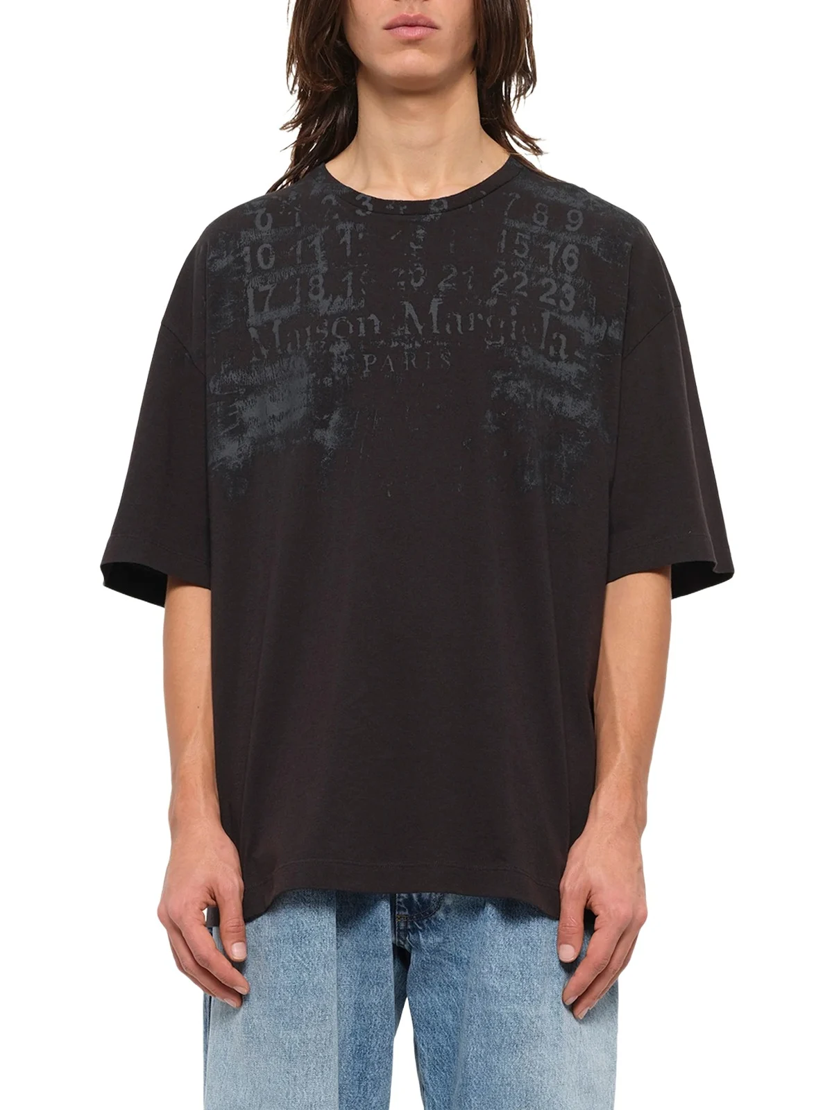Memory of Logo Oversized T-shirt in Washed Black