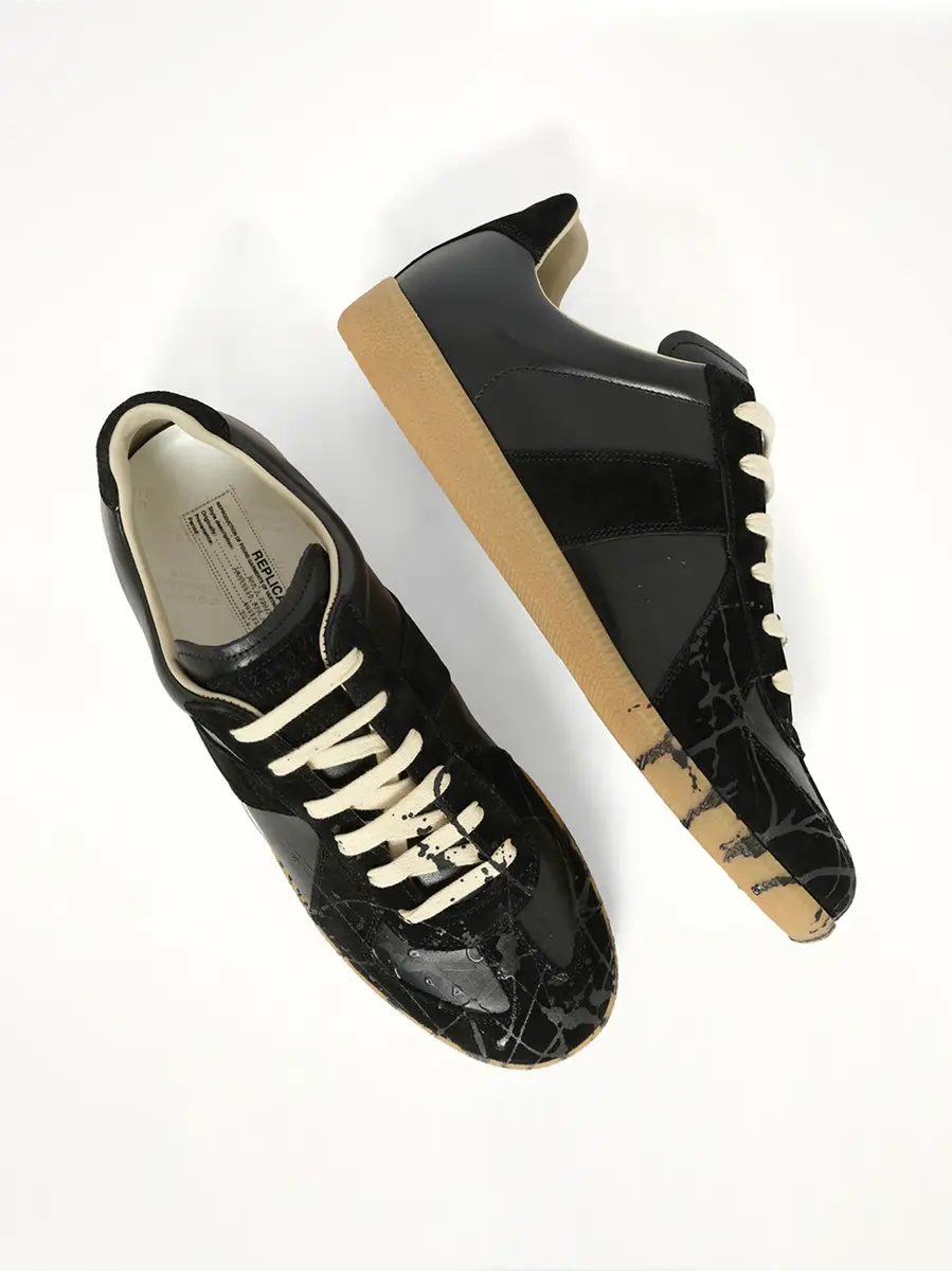 Maison Margiela Replica Leather Sneaker in Splatter Black | Thumbnail 4 Maison Margiela Replica Leather Sneaker in Splatter Black | Thumbnail 4