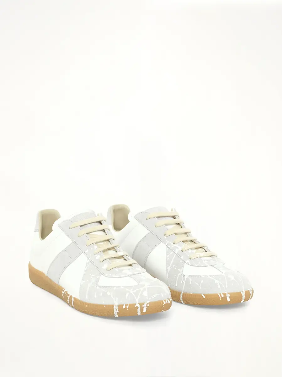 Maison Margiela Replica Leather Sneaker in Splatter White | Thumbnail 2 Maison Margiela Replica Leather Sneaker in Splatter White | Thumbnail 2