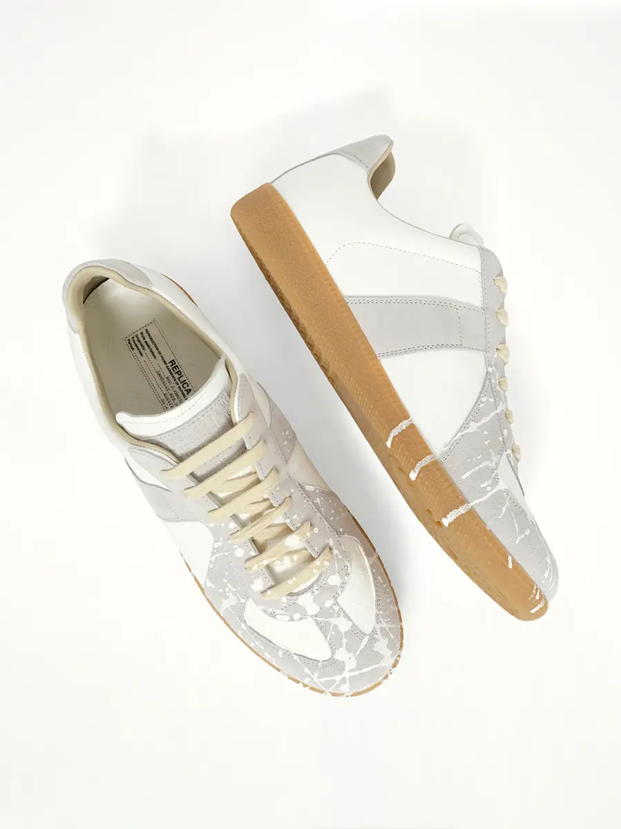Maison Margiela Replica Leather Sneaker in Splatter White | Thumbnail 4 Maison Margiela Replica Leather Sneaker in Splatter White | Thumbnail 4
