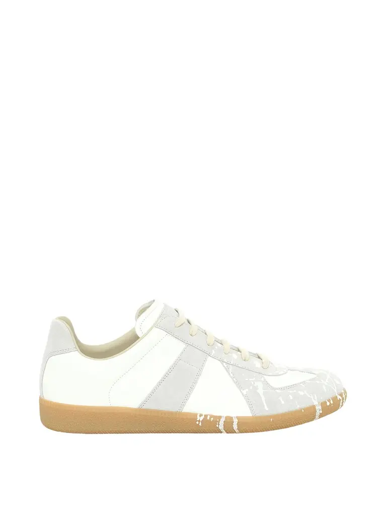 Maison Margiela Replica Leather Sneaker in Splatter White
