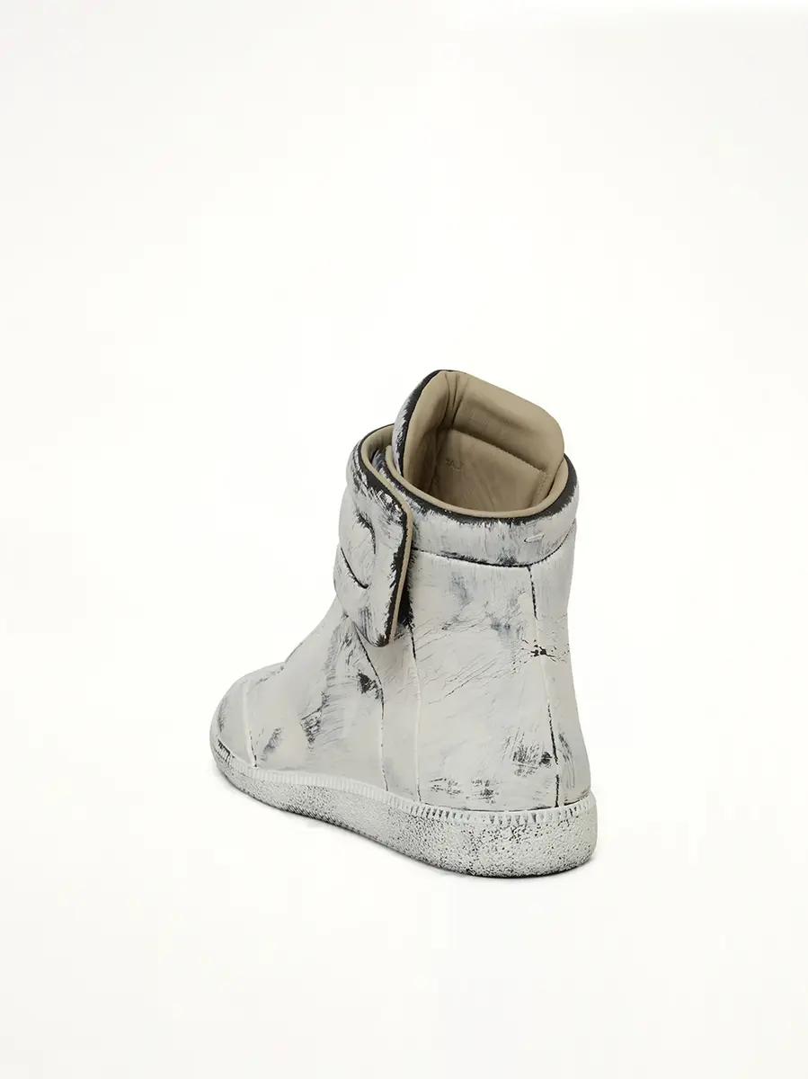 Maison Margiela Future Mid-top Sneaker in Painted White | Thumbnail 3 Maison Margiela Future Mid-top Sneaker in Painted White | Thumbnail 3