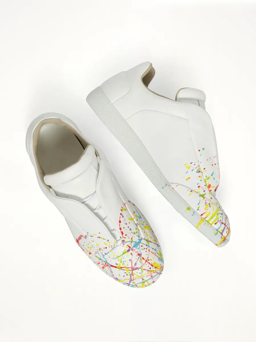 Maison Margiela Future Low-top Sneaker in White/paint Splatter | Thumbnail 4