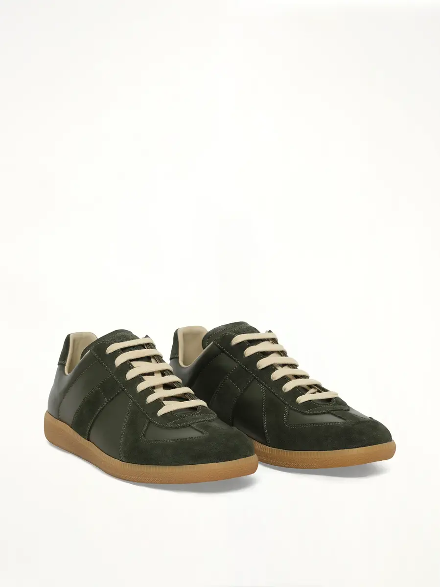 Maison Margiela Replica Leather Sneaker in Forest Green | Thumbnail 2 Maison Margiela Replica Leather Sneaker in Forest Green | Thumbnail 2