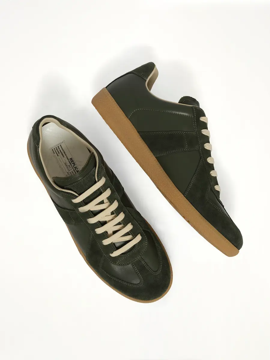 Maison Margiela Replica Leather Sneaker in Forest Green | Thumbnail 4 Maison Margiela Replica Leather Sneaker in Forest Green | Thumbnail 4