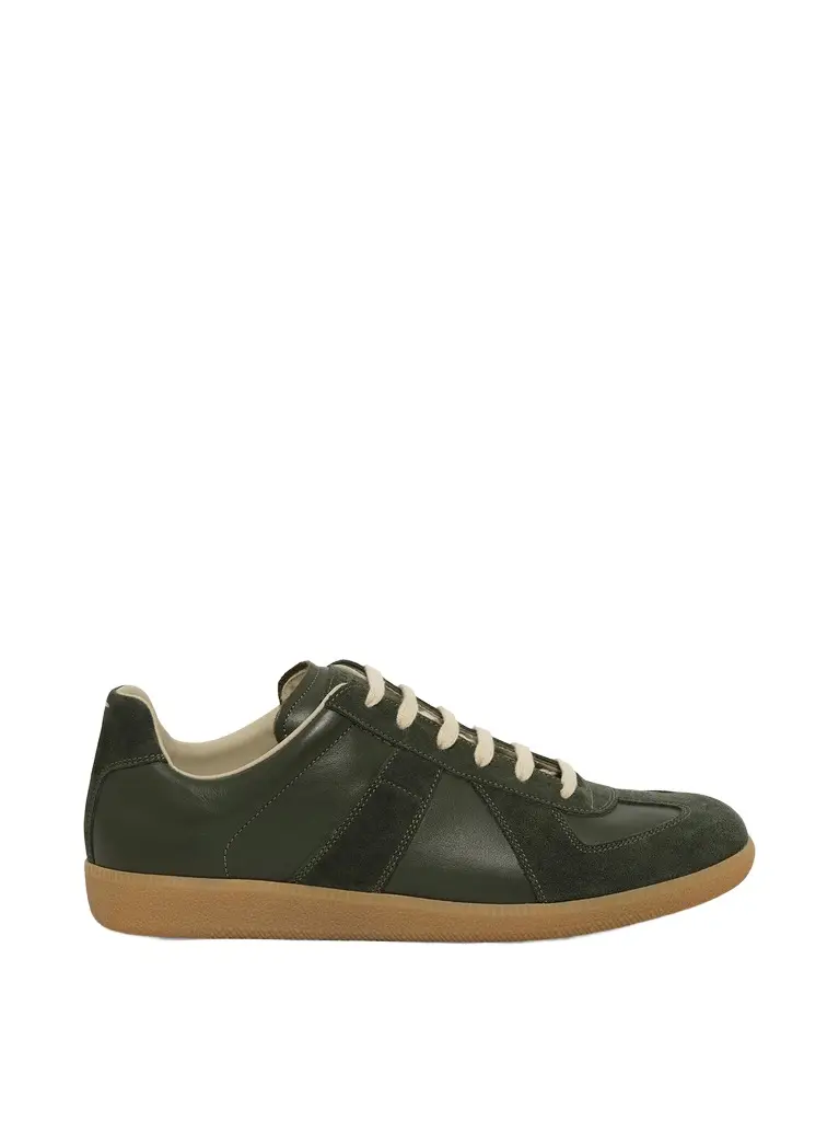 Maison Margiela Replica Leather Sneaker in Forest Green