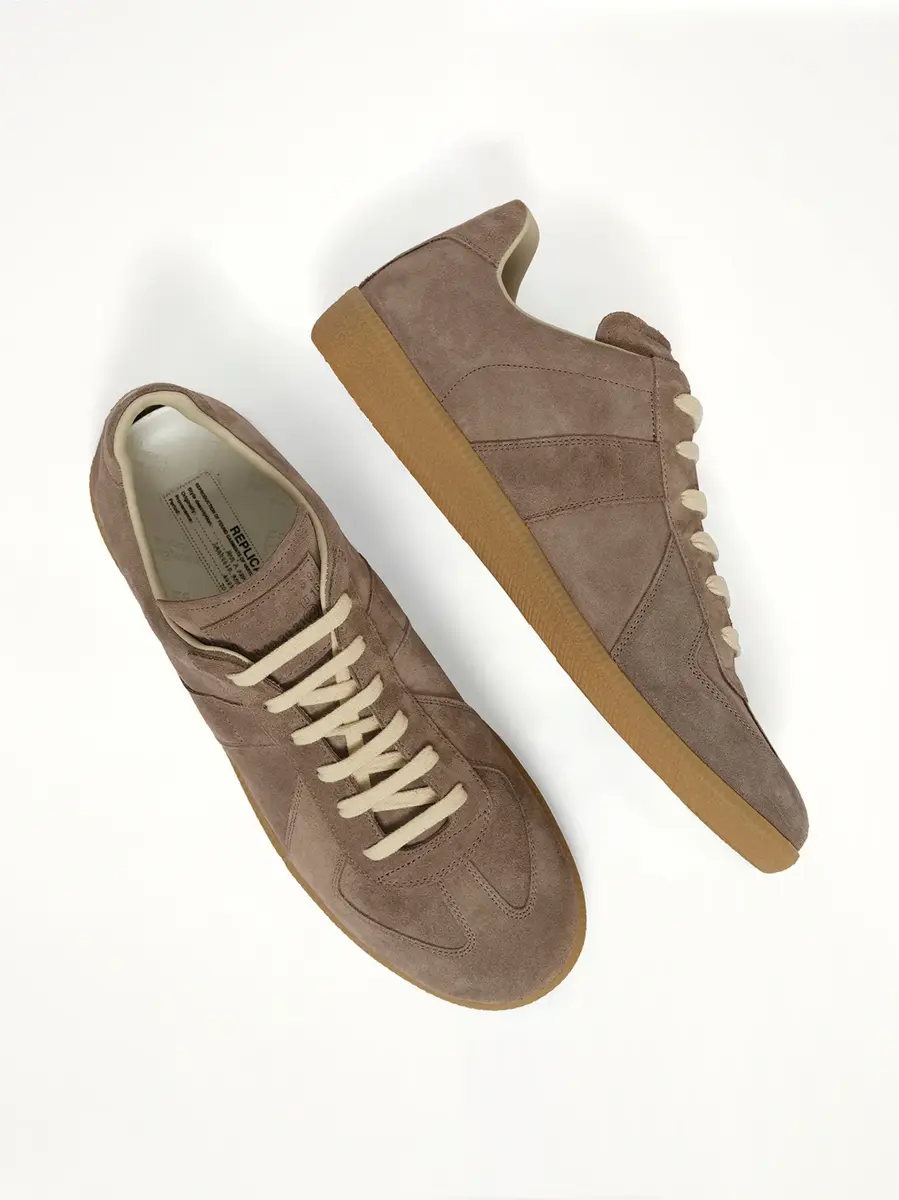 Maison Margiela Replica Leather Sneaker in Taupe | Thumbnail 4 Maison Margiela Replica Leather Sneaker in Taupe | Thumbnail 4