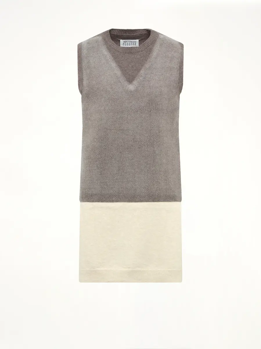 Maison Margiela Fuse Knit Vest in Mud/ecru | Thumbnail 2 Maison Margiela Fuse Knit Vest in Mud/ecru | Thumbnail 2