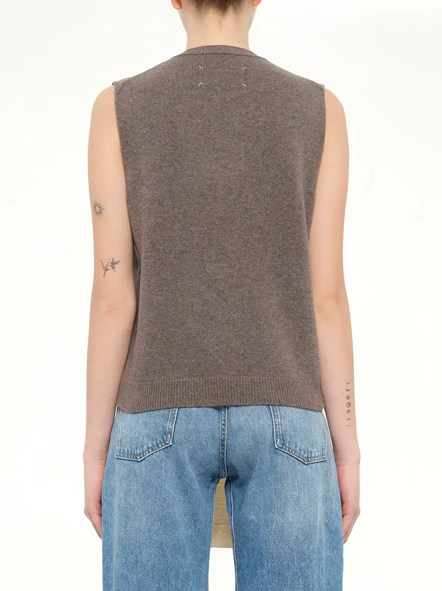 Maison Margiela Fuse Knit Vest in Mud/ecru | Thumbnail 5 Maison Margiela Fuse Knit Vest in Mud/ecru | Thumbnail 5