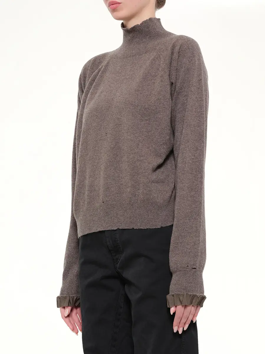 Maison Margiela Lived-in Knitwear Turtleneck in Mud | Thumbnail 3 Maison Margiela Lived-in Knitwear Turtleneck in Mud | Thumbnail 3