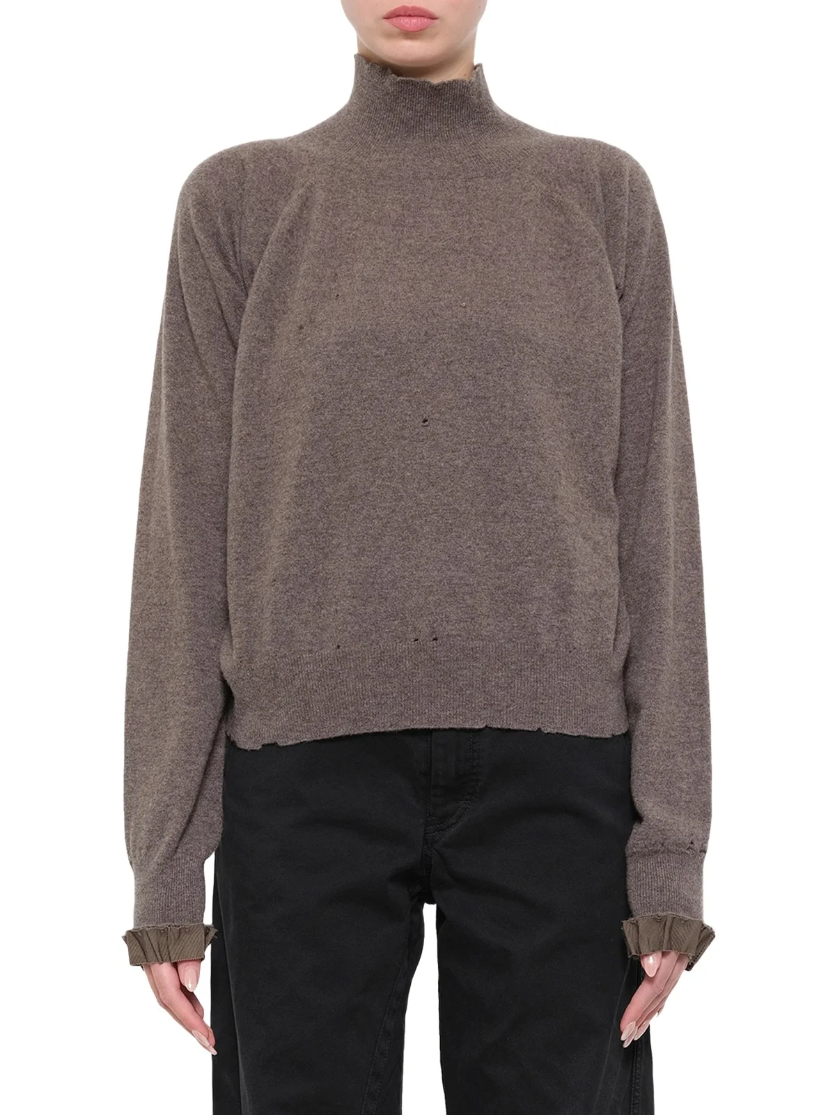 Maison Margiela Lived-in Knitwear Turtleneck in Mud