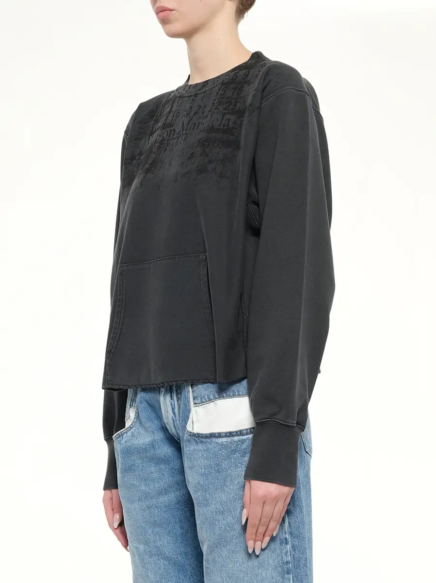 Maison Margiela Numbers Zipped Sweatshirt in Charcoal | Thumbnail 3 Maison Margiela Numbers Zipped Sweatshirt in Charcoal | Thumbnail 3