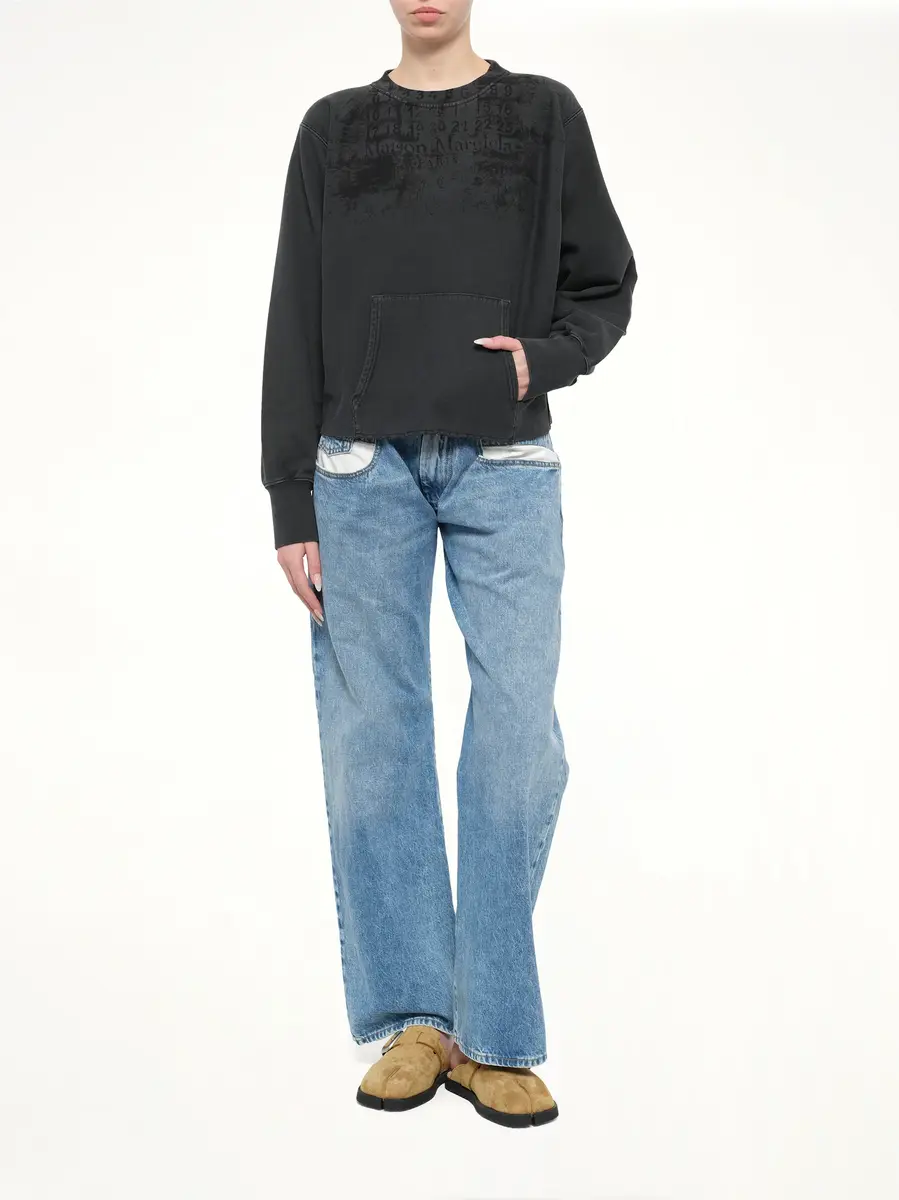 Maison Margiela Numbers Zipped Sweatshirt in Charcoal | Thumbnail 4 Maison Margiela Numbers Zipped Sweatshirt in Charcoal | Thumbnail 4