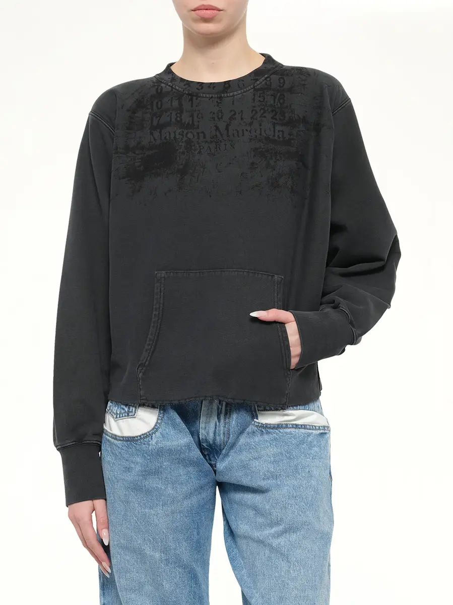 Maison Margiela Numbers Zipped Sweatshirt in Charcoal | Thumbnail 6 Maison Margiela Numbers Zipped Sweatshirt in Charcoal | Thumbnail 6