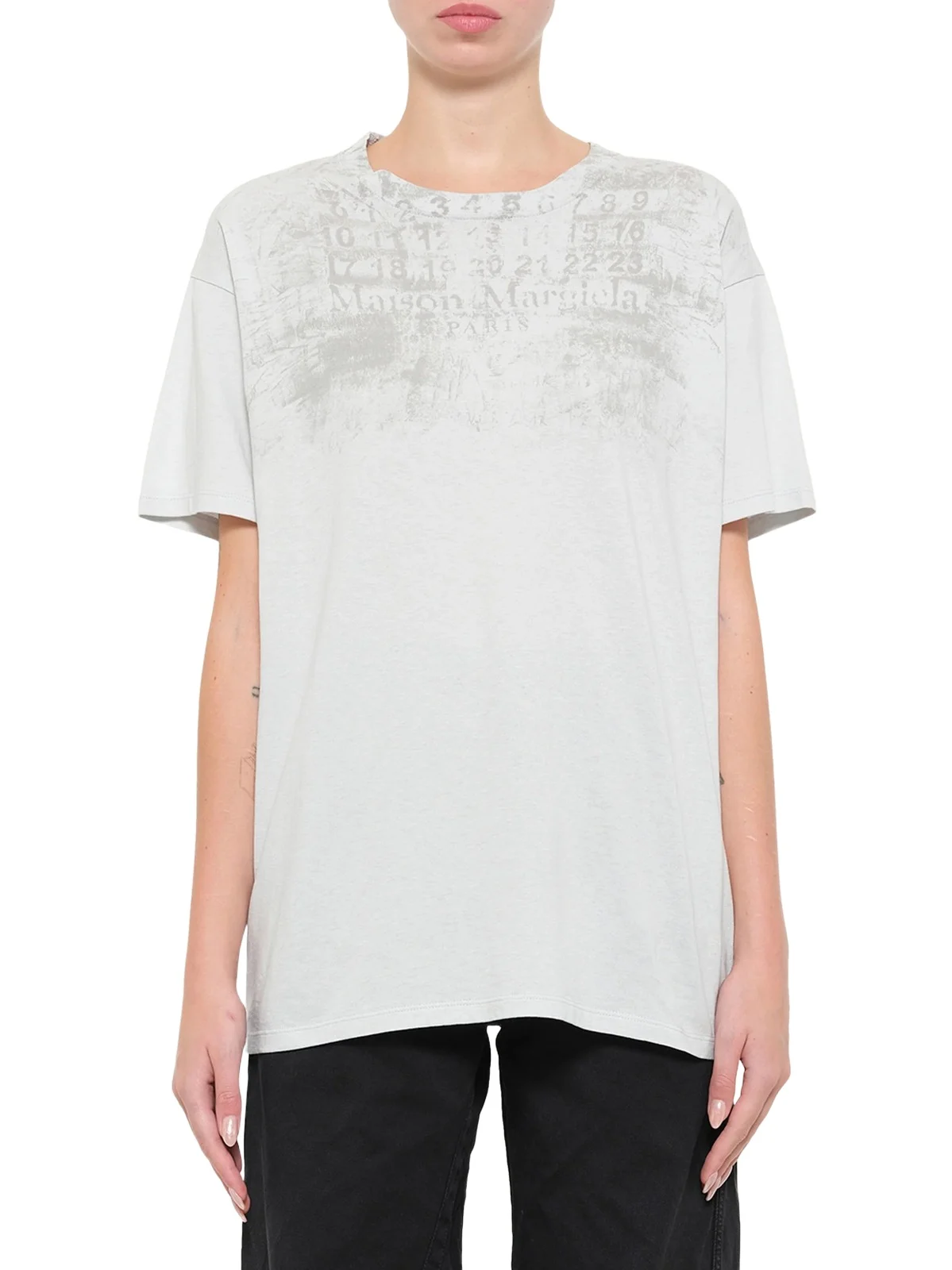 Maison Margiela Numbers Regular T-shirt in Ice