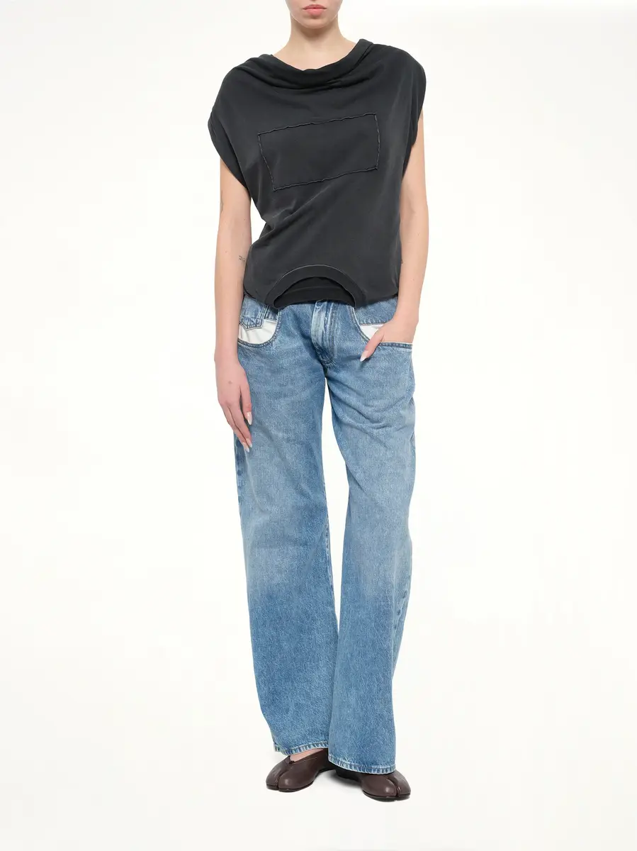 Maison Margiela Patch Twisted Jersey Top in Washed Black | Thumbnail 4 Maison Margiela Patch Twisted Jersey Top in Washed Black | Thumbnail 4