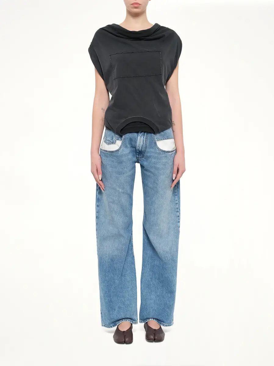 Maison Margiela Patch Twisted Jersey Top in Washed Black | Thumbnail 7 Maison Margiela Patch Twisted Jersey Top in Washed Black | Thumbnail 7