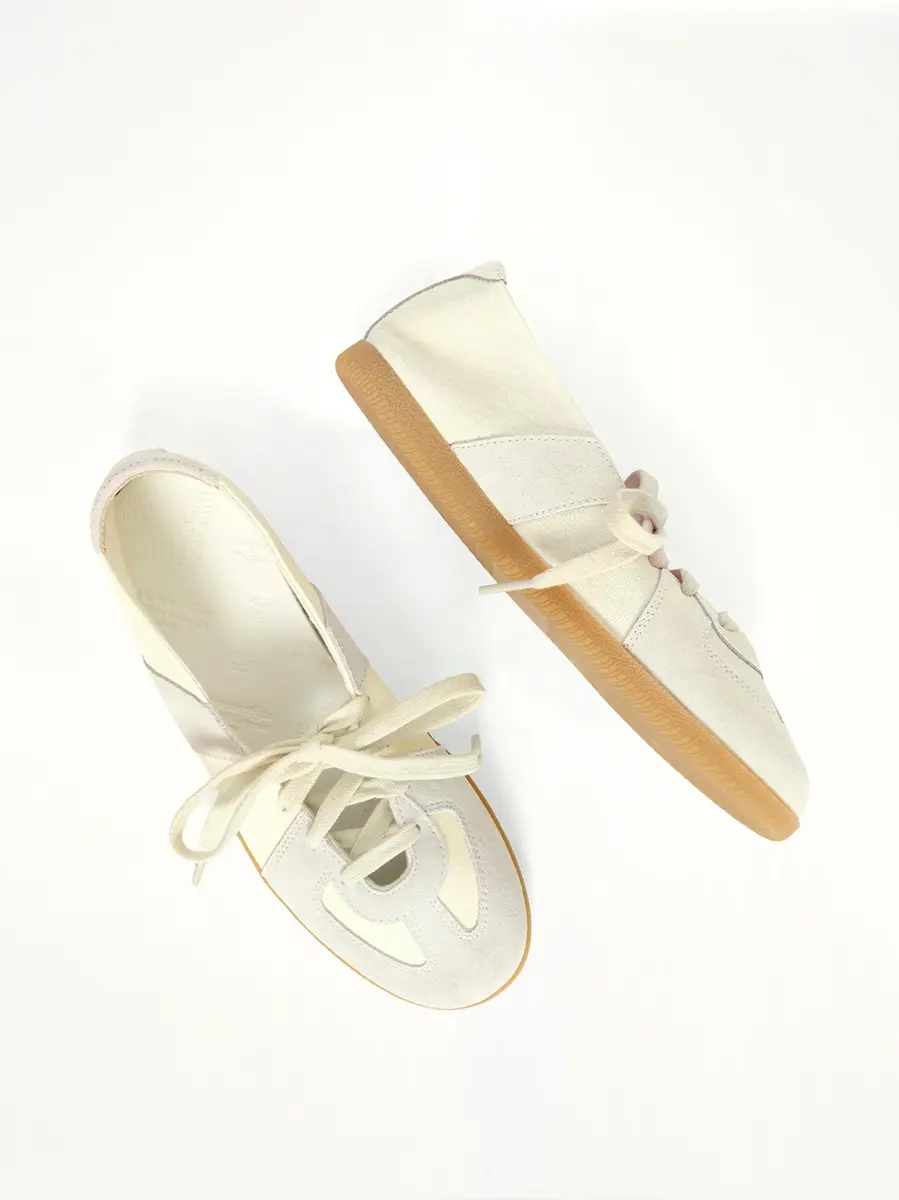 Maison Margiela Replica Soft Laced Ballets in Bleached Sand | Thumbnail 4 Maison Margiela Replica Soft Laced Ballets in Bleached Sand | Thumbnail 4