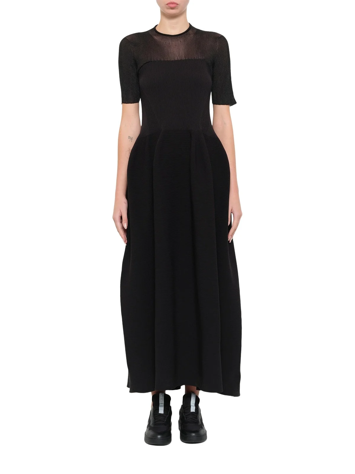 Pottery Lucent Decolletage Short Sleeve Dress
