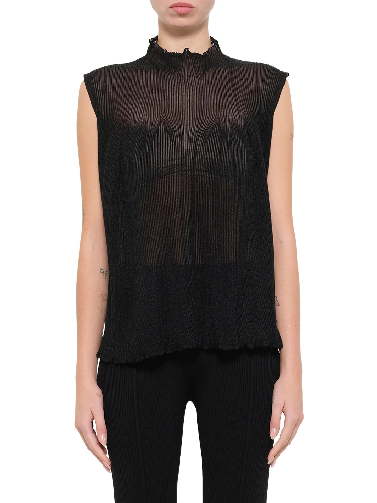 CFCL Hypha Lucent Glitter Sleeveless Bust Flare Top