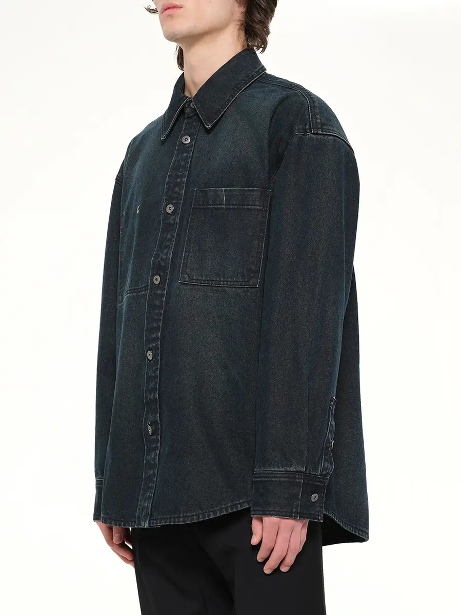 WOOYOUNGMI Washed Denim Shirt | Thumbnail 3