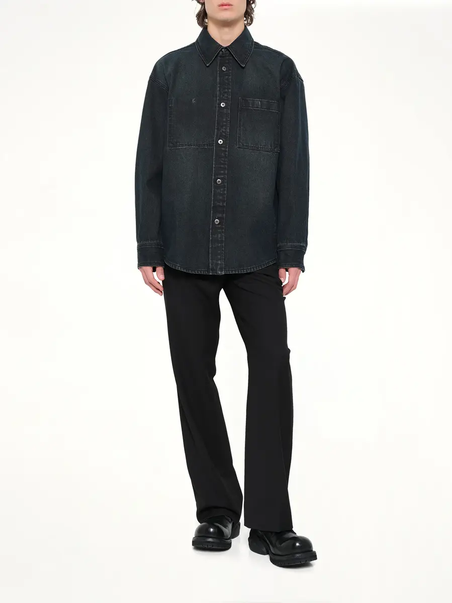 WOOYOUNGMI Washed Denim Shirt | Thumbnail 4