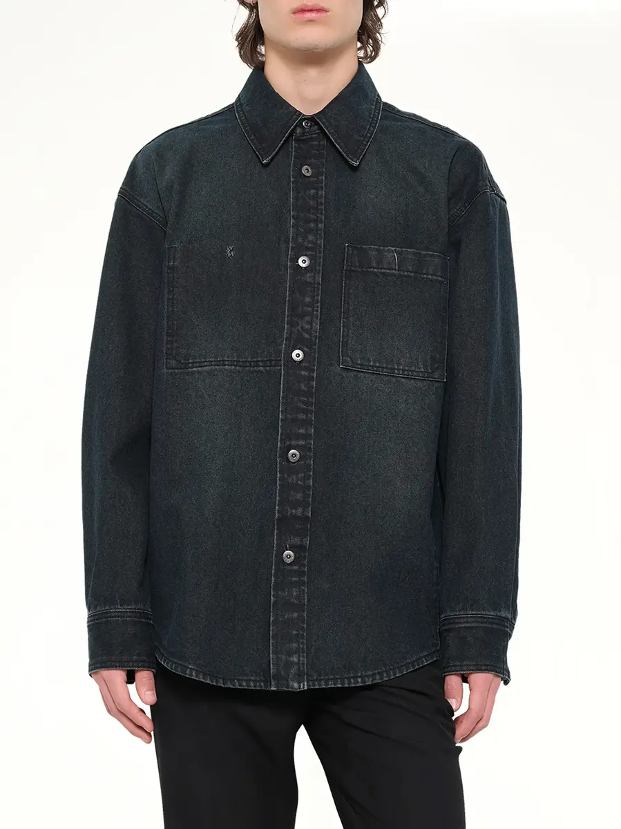 WOOYOUNGMI Washed Denim Shirt | Thumbnail 6