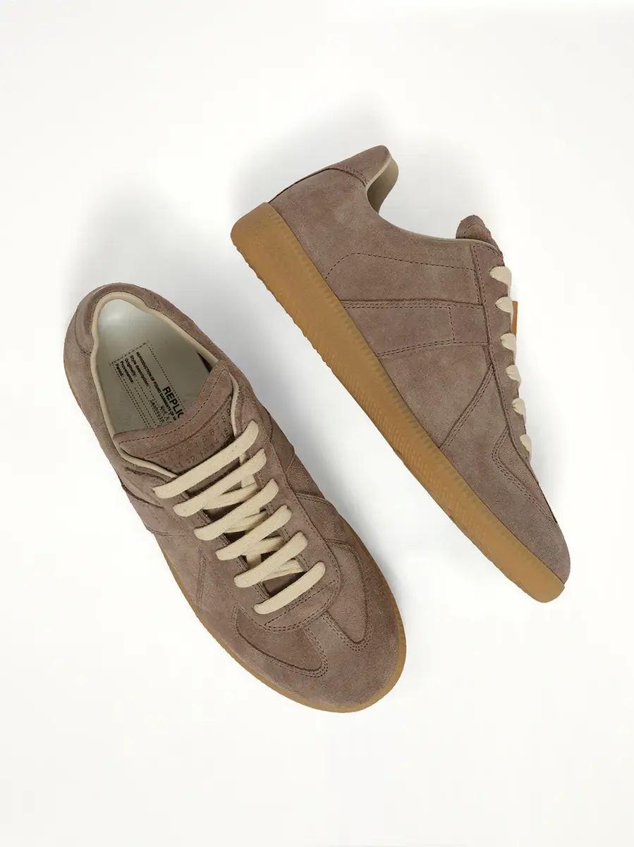 Maison Margiela Replica Leather Sneaker in Taupe | Thumbnail 4 Maison Margiela Replica Leather Sneaker in Taupe | Thumbnail 4