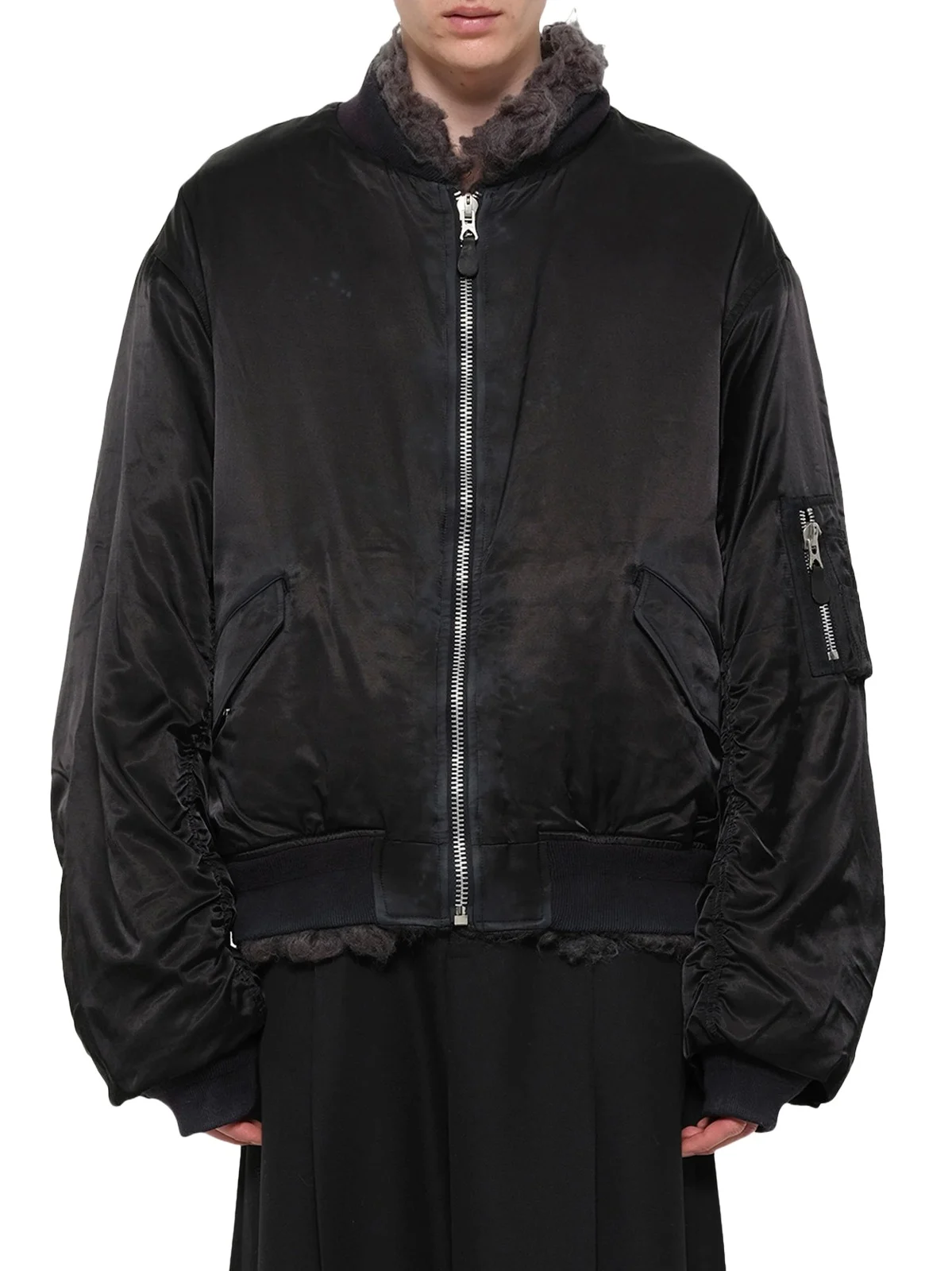 Smoke Fur Reversible Bomber Jacket Smoke Fur Reversible Bomber Jacket