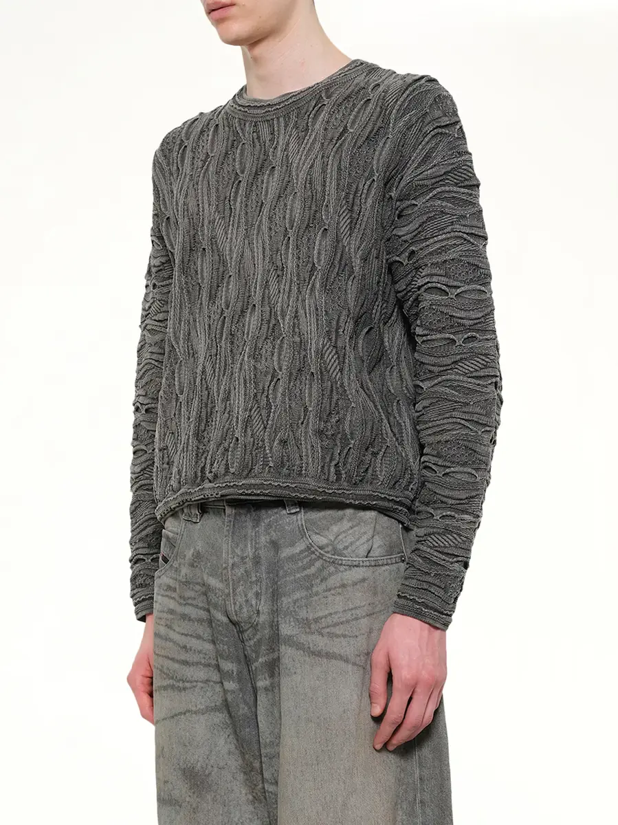 DOUBLET Air Yarn Regulator Knit Pullover in Charcoal | Thumbnail 3 DOUBLET Air Yarn Regulator Knit Pullover in Charcoal | Thumbnail 3