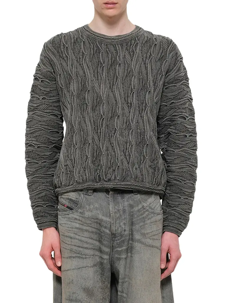 DOUBLET Air Yarn Regulator Knit Pullover in Charcoal