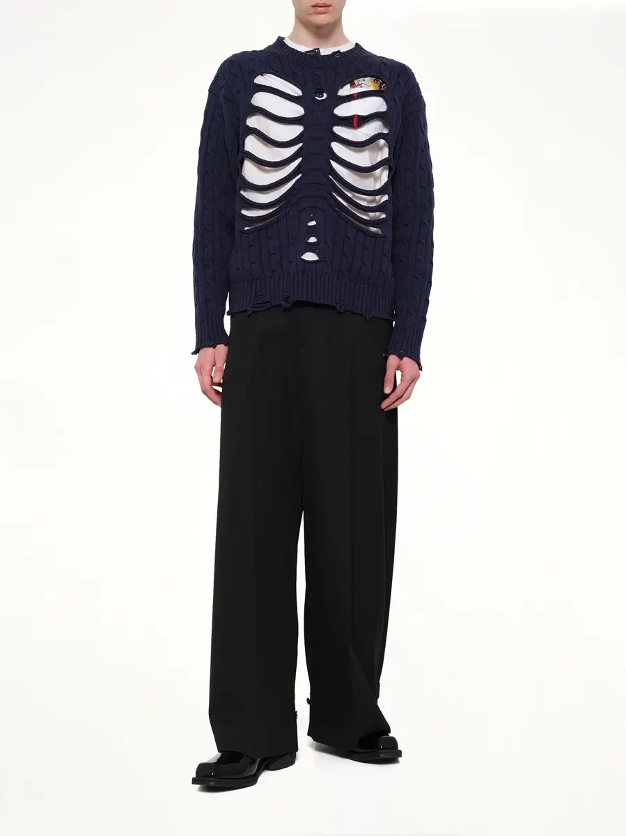 DOUBLET Rib Cage Cable Knit Pullover | Thumbnail 4