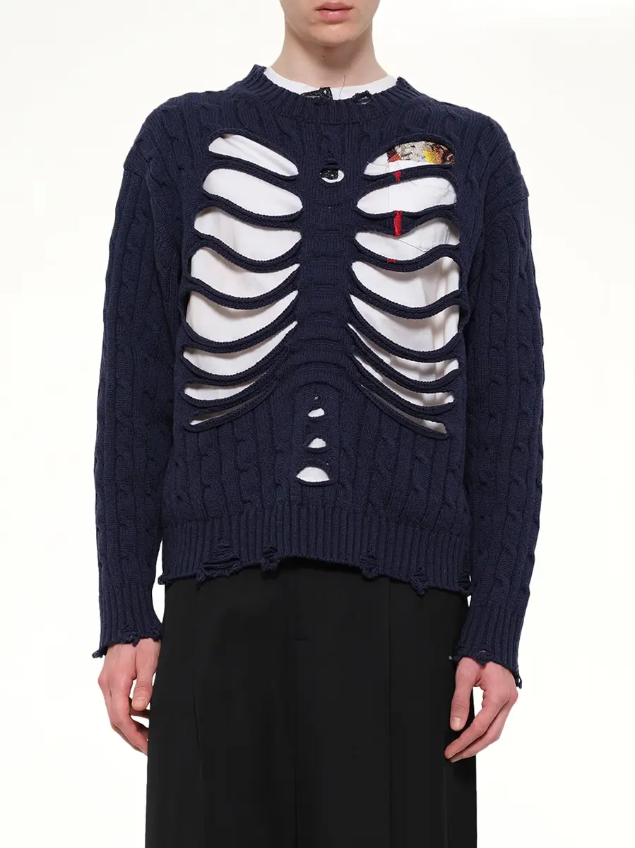 DOUBLET Rib Cage Cable Knit Pullover | Thumbnail 6