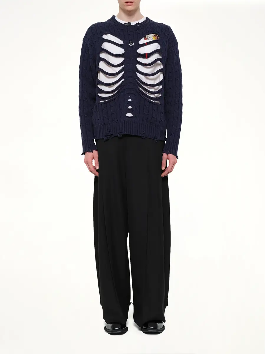 DOUBLET Rib Cage Cable Knit Pullover | Thumbnail 7