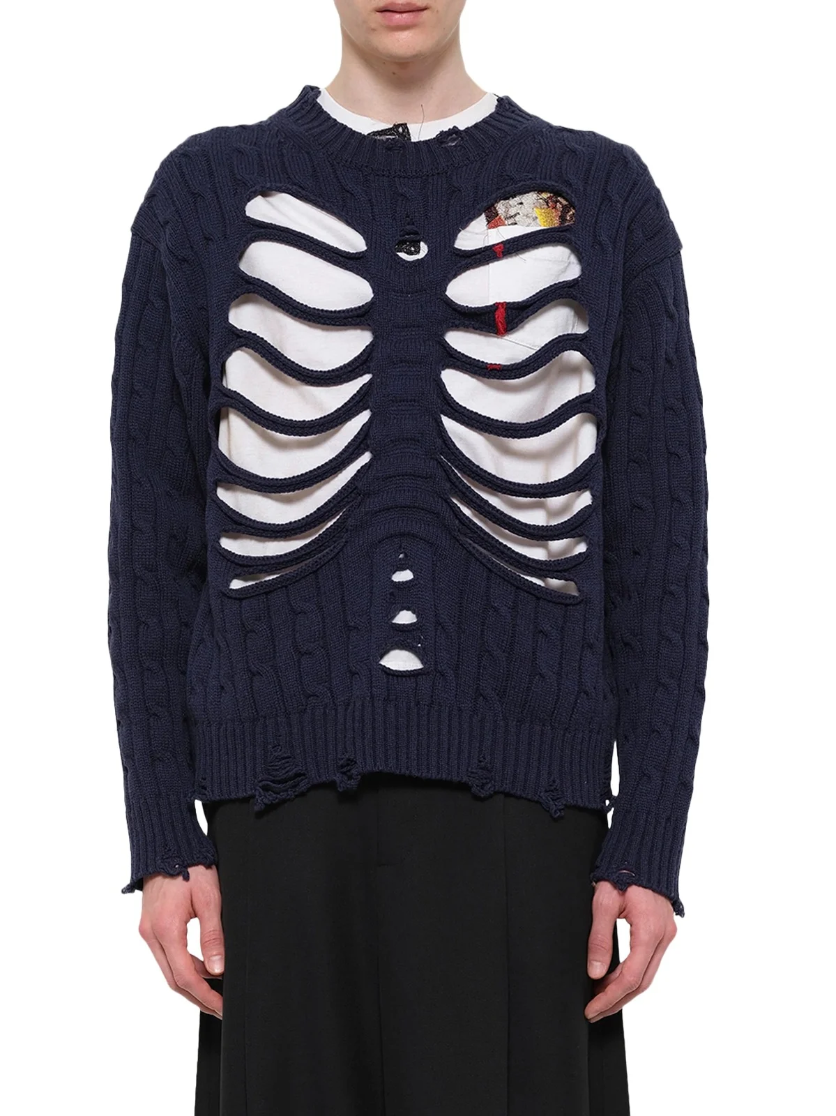 DOUBLET Rib Cage Cable Knit Pullover