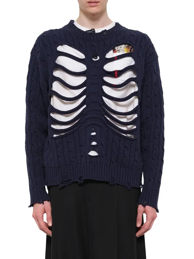 DOUBLET Rib Cage Cable Knit Pullover