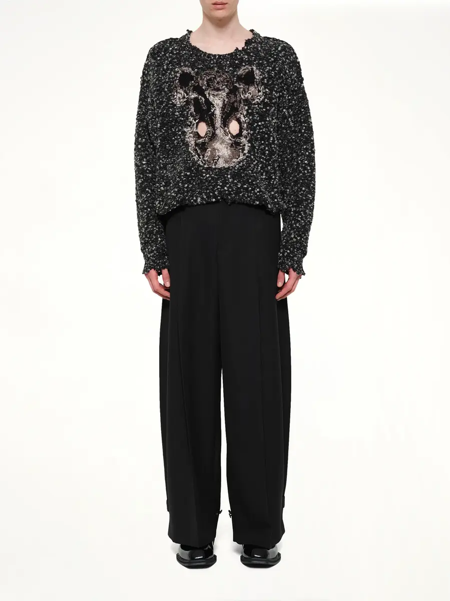 DOUBLET Acting Gas Mask Knit Pullover in Charcoal | Thumbnail 7 DOUBLET Acting Gas Mask Knit Pullover in Charcoal | Thumbnail 7