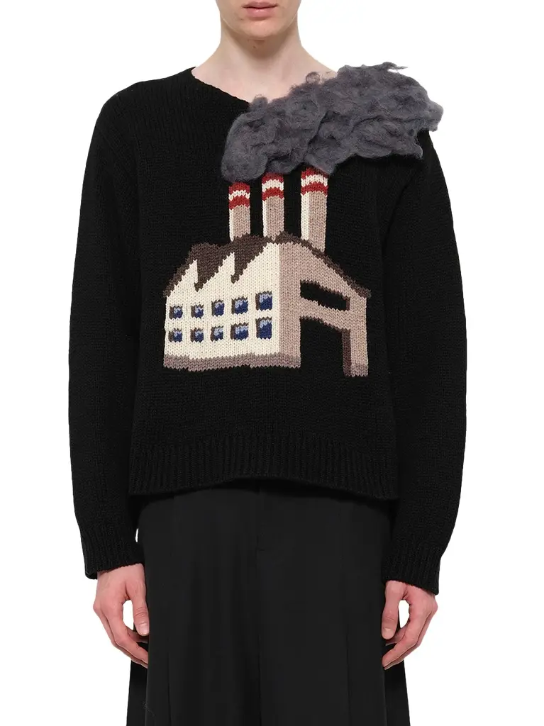 DOUBLET Smoking Factory Intarsia Knit Pullover