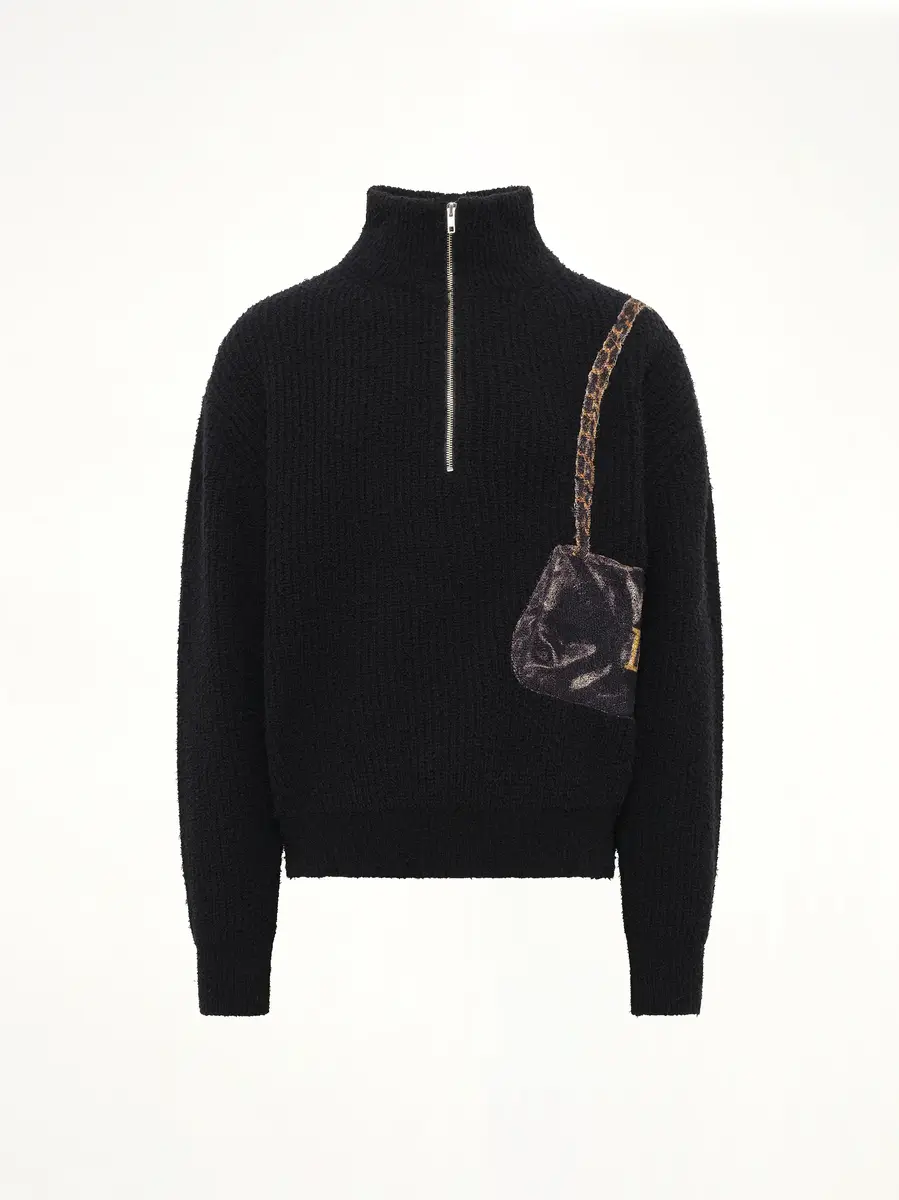 DOUBLET Trompe L'Oeil Embroidery Half Zip Knit | Thumbnail 2 DOUBLET Trompe L'Oeil Embroidery Half Zip Knit | Thumbnail 2