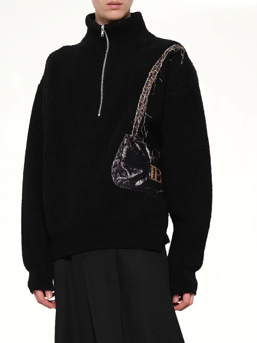 DOUBLET Trompe L'Oeil Embroidery Half Zip Knit | Thumbnail 6 DOUBLET Trompe L'Oeil Embroidery Half Zip Knit | Thumbnail 6