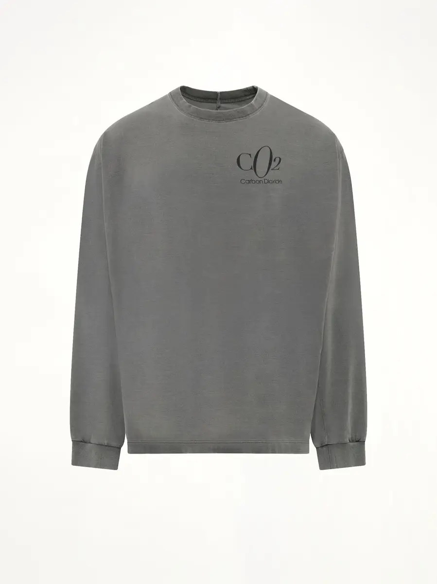 DOUBLET Co2 Air Yarn Long Sleeve T-shirt in Charcoal | Thumbnail 2 DOUBLET Co2 Air Yarn Long Sleeve T-shirt in Charcoal | Thumbnail 2