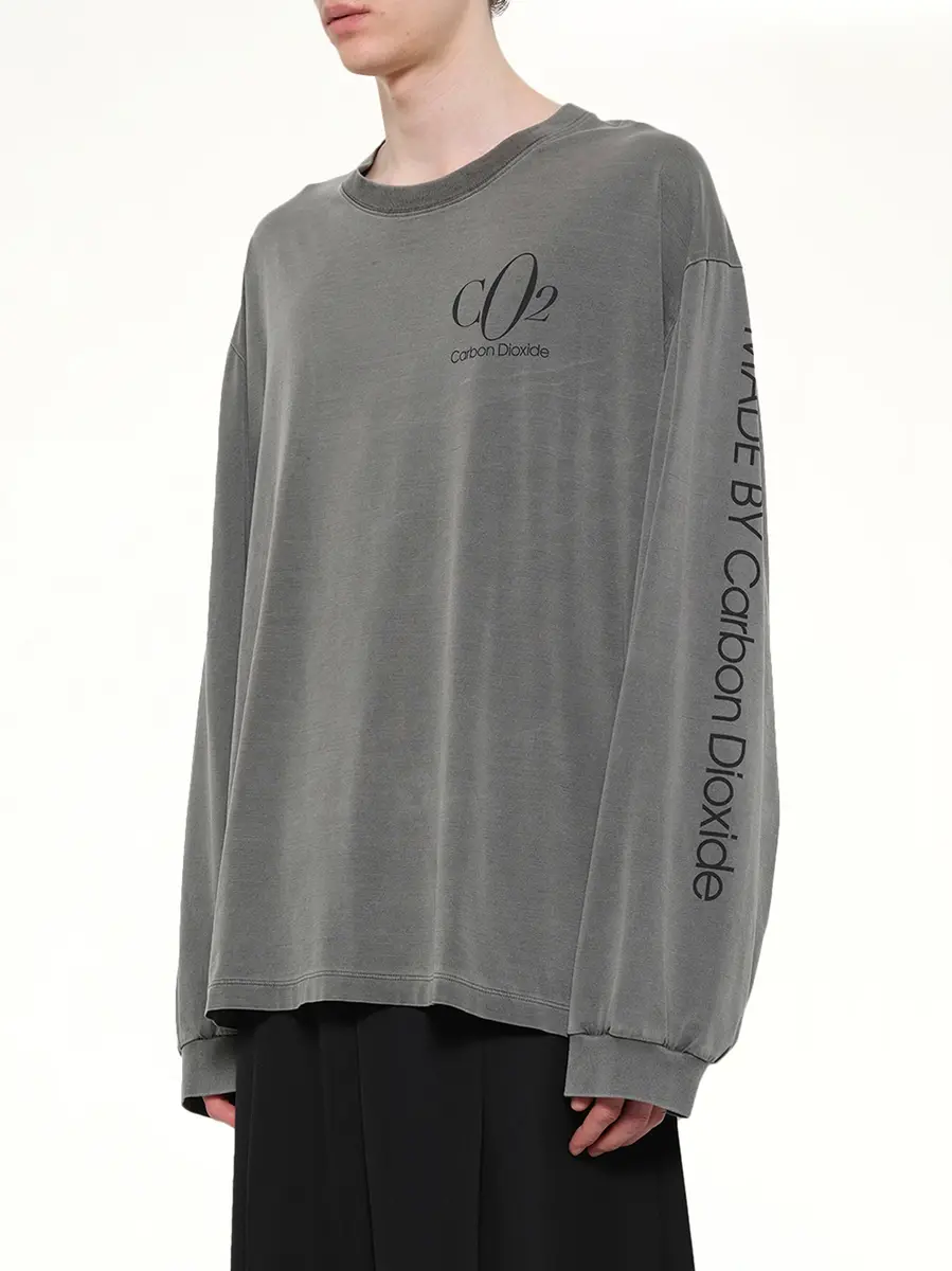 DOUBLET Co2 Air Yarn Long Sleeve T-shirt in Charcoal | Thumbnail 3 DOUBLET Co2 Air Yarn Long Sleeve T-shirt in Charcoal | Thumbnail 3