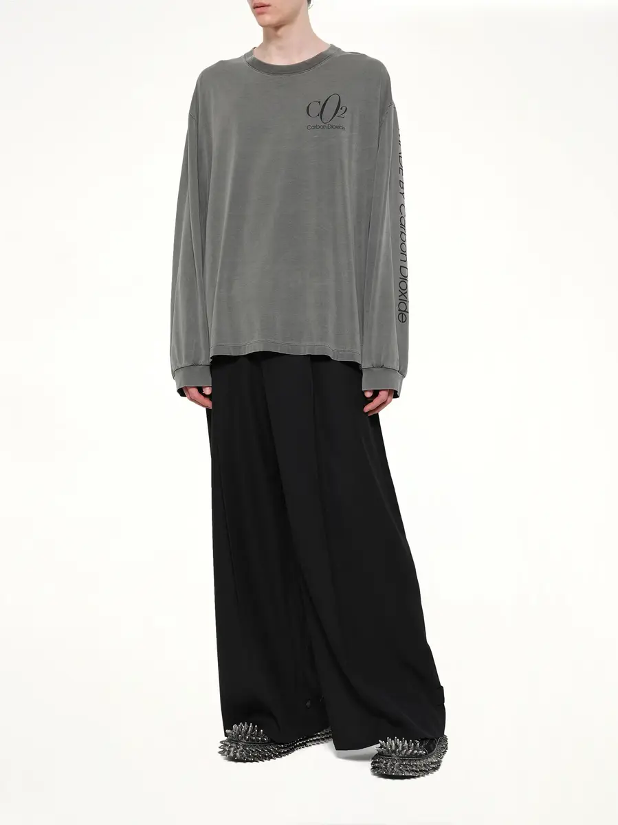 DOUBLET Co2 Air Yarn Long Sleeve T-shirt in Charcoal | Thumbnail 4 DOUBLET Co2 Air Yarn Long Sleeve T-shirt in Charcoal | Thumbnail 4