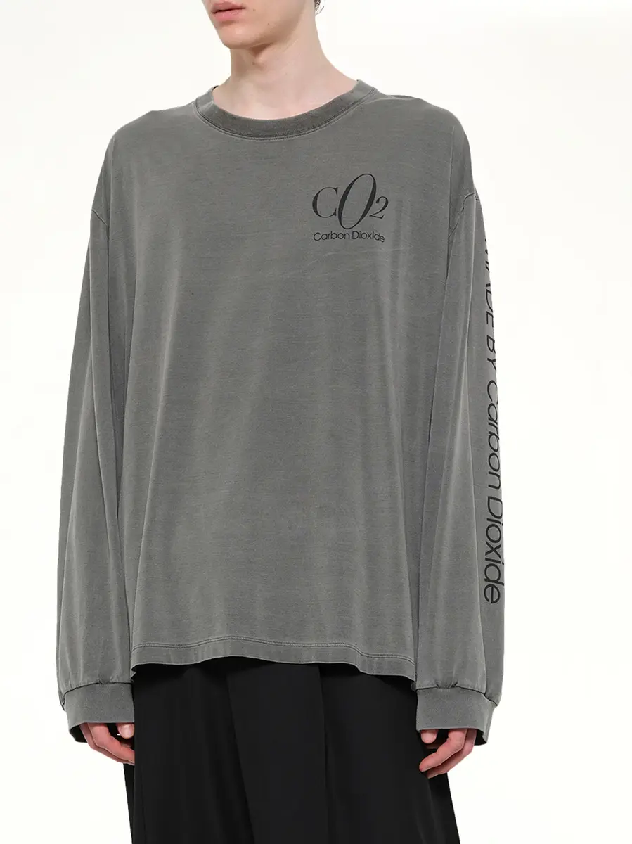 DOUBLET Co2 Air Yarn Long Sleeve T-shirt in Charcoal | Thumbnail 6 DOUBLET Co2 Air Yarn Long Sleeve T-shirt in Charcoal | Thumbnail 6