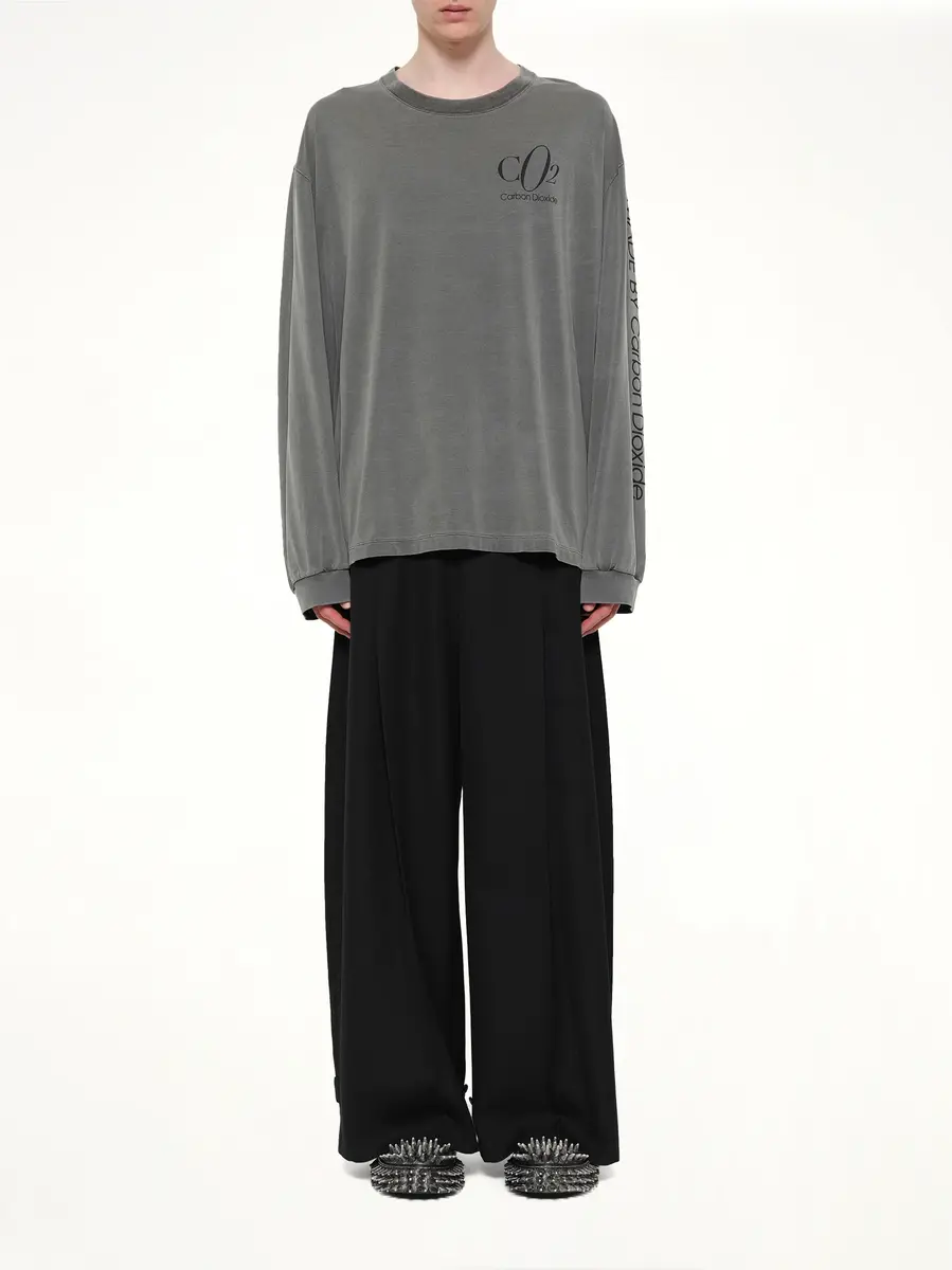 DOUBLET Co2 Air Yarn Long Sleeve T-shirt in Charcoal | Thumbnail 7 DOUBLET Co2 Air Yarn Long Sleeve T-shirt in Charcoal | Thumbnail 7